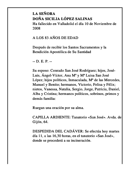 DOÑA SICILIA LÓPEZ SALINAS