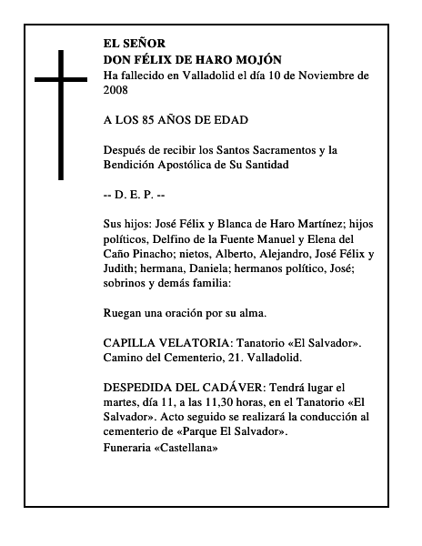 DON FÉLIX DE HARO MOJÓN