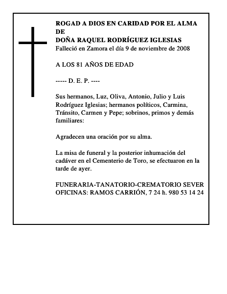 DOÑA RAQUEL RODRÍGUEZ IGLESIAS