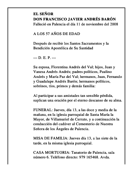 DON FRANCISCO JAVIER ANDRÉS BARÓN
