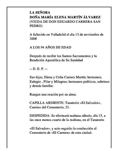 DOÑA MARÍA ELENA MARTÍN ÁLVAREZ