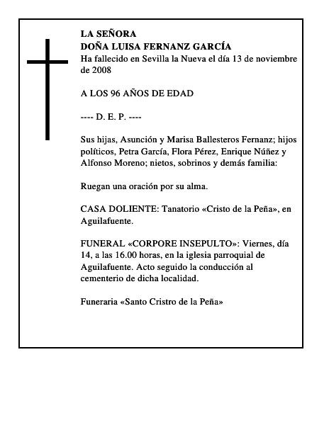 DOÑA LUISA FERNANZ GARCÍA