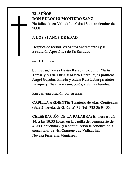 DON EULOGIO MONTERO SANZ