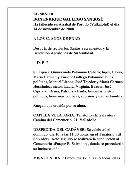 DON ENRIQUE GALLEGO SAN JOSÉ