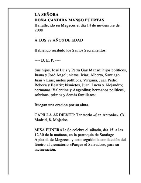 DOÑA CÁNDIDA MANSO PUERTAS