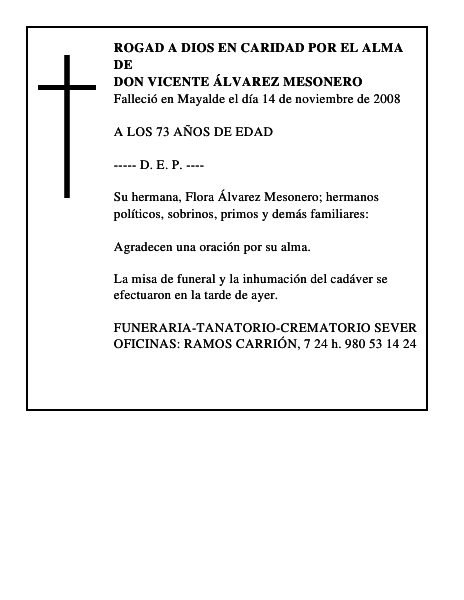 DON VICENTE ÁLVAREZ MESONERO