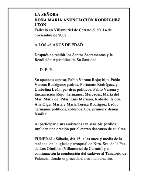DOÑA MARÍA ANUNCIACIÓN RODRÍGUEZ LEÓN