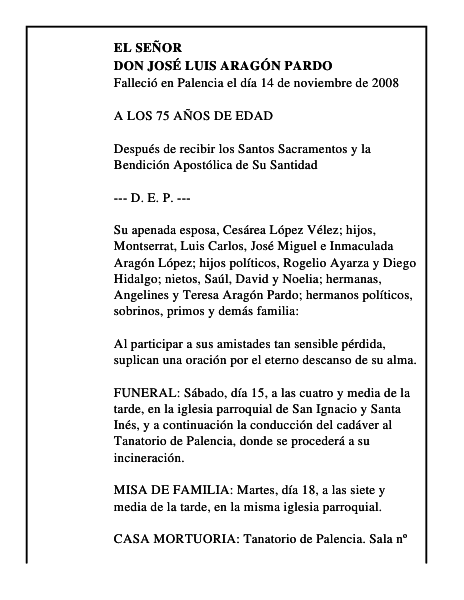 DON JOSÉ LUIS ARAGÓN PARDO