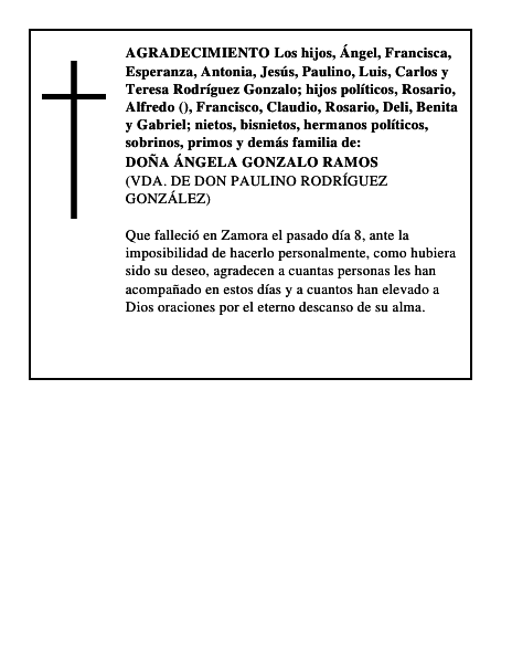 DOÑA ÁNGELA GONZALO RAMOS