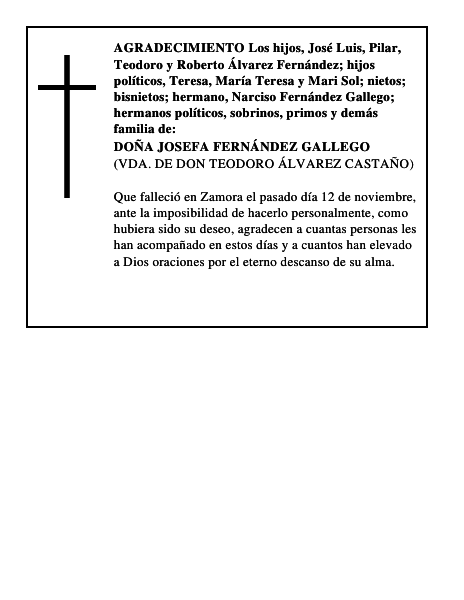 DOÑA JOSEFA FERNÁNDEZ GALLEGO