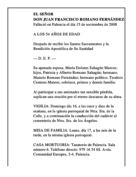 DON JUAN FRANCISCO ROMANO FERNÁNDEZ