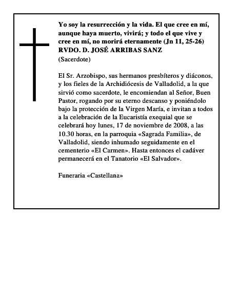 RVDO. D. JOSÉ ARRIBAS SANZ