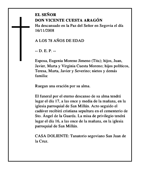 DON VICENTE CUESTA ARAGÓN