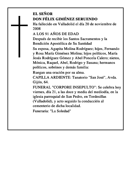 DON FÉLIX GIMÉNEZ SERUENDO
