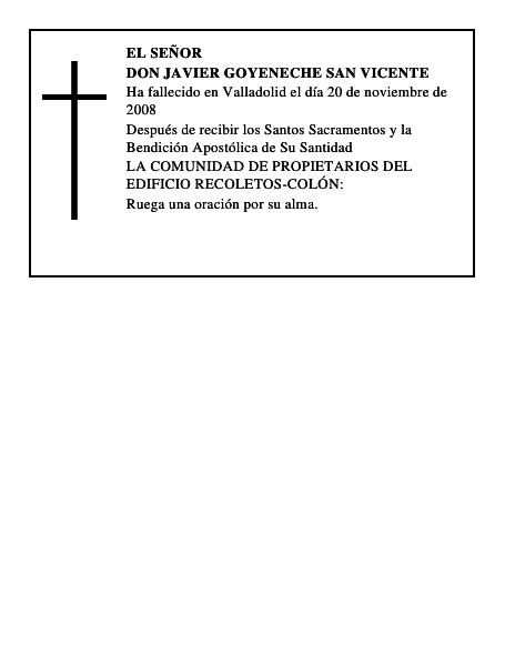 DON JAVIER GOYENECHE SAN VICENTE