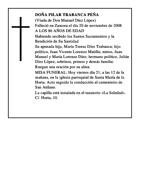 DOÑA PILAR TRABANCA PEÑA