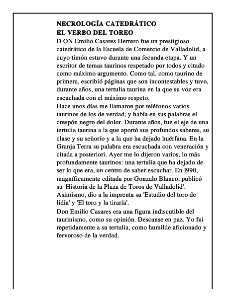El verbo del toreo