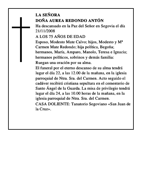 DOÑA AUREA REDONDO ANTÓN
