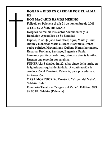 DON MACARIO RAMOS MERINO