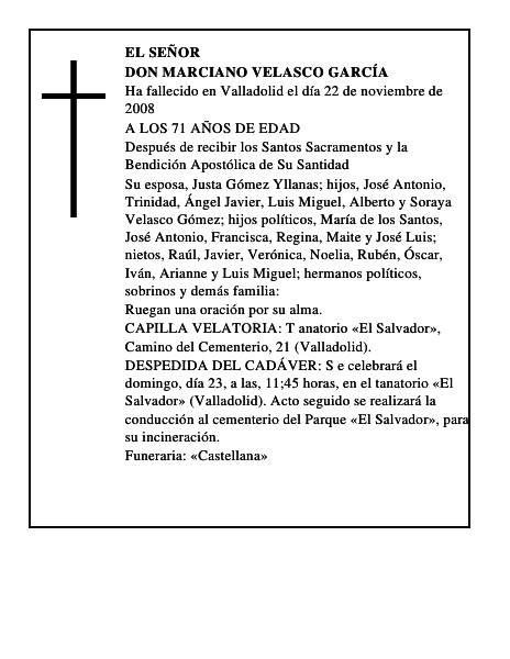 DON MARCIANO VELASCO GARCÍA