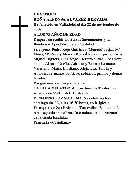 DOÑA ALFONSA ÁLVAREZ HERVADA