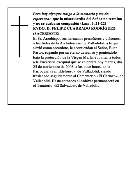 RVDO. D. FELIPE CUADRADO RODRÍGUEZ