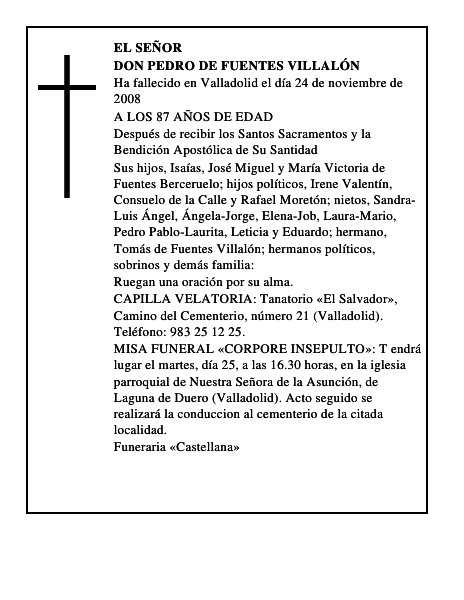 DON PEDRO DE FUENTES VILLALÓN