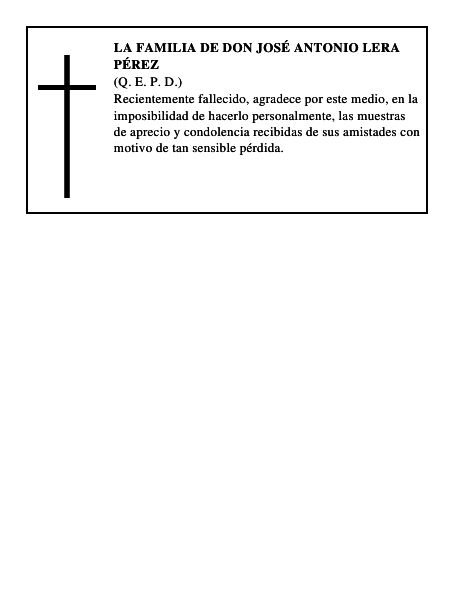 LA FAMILIA DE DON JOSÉ ANTONIO LERA PÉREZ
