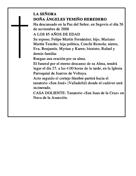 DOÑA ÁNGELES TEMIÑO HEREDERO