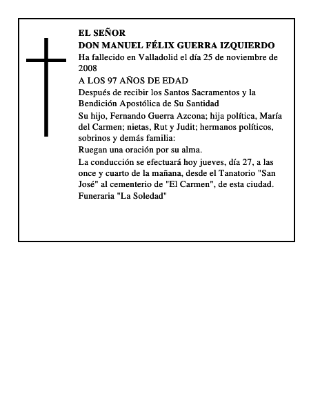 DON MANUEL FÉLIX GUERRA IZQUIERDO