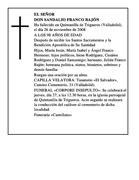 DON SANDALIO FRANCO BAJÓN
