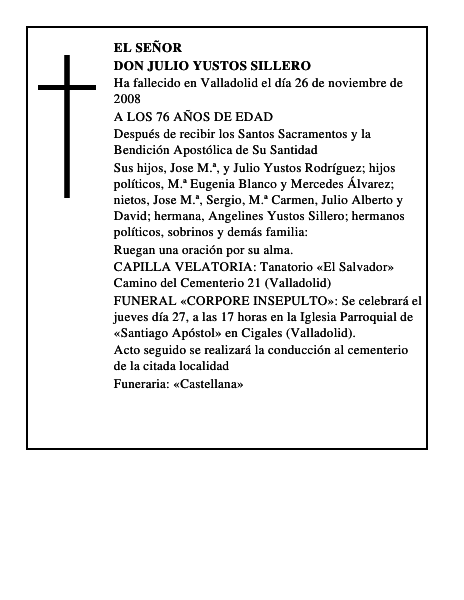 DON JULIO YUSTOS SILLERO