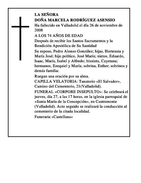 DOÑA MARCELA RODRÍGUEZ ASENSIO