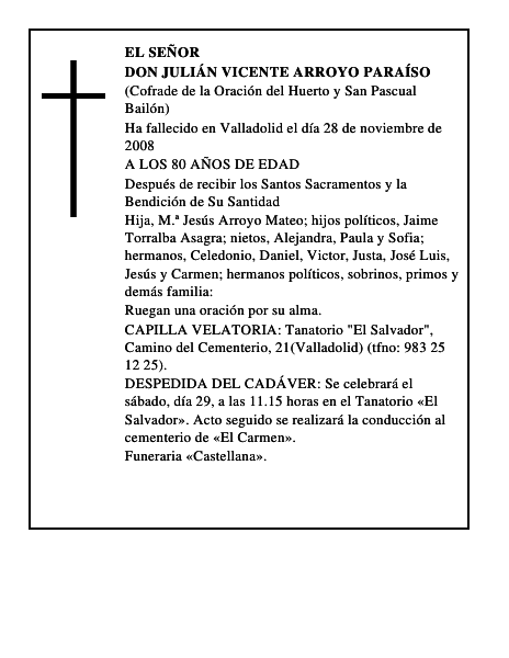 DON JULIÁN VICENTE ARROYO PARAÍSO