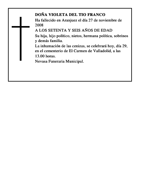 DOÑA VIOLETA DEL TIO FRANCO