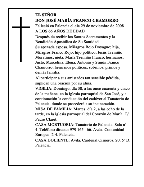 DON JOSÉ MARÍA FRANCO CHAMORRO