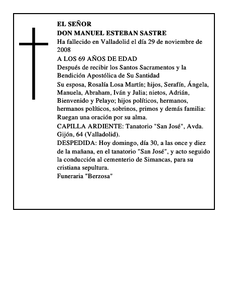 DON MANUEL ESTEBAN SASTRE