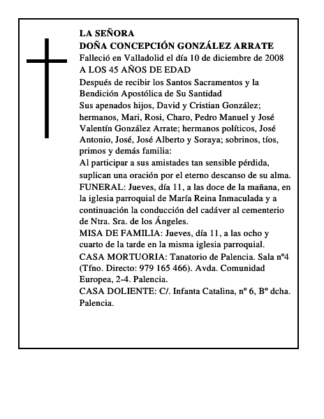 DOÑA CONCEPCIÓN GONZÁLEZ ARRATE
