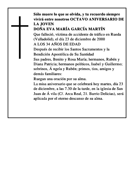 DOÑA EVA MARÍA GARCÍA MARTÍN