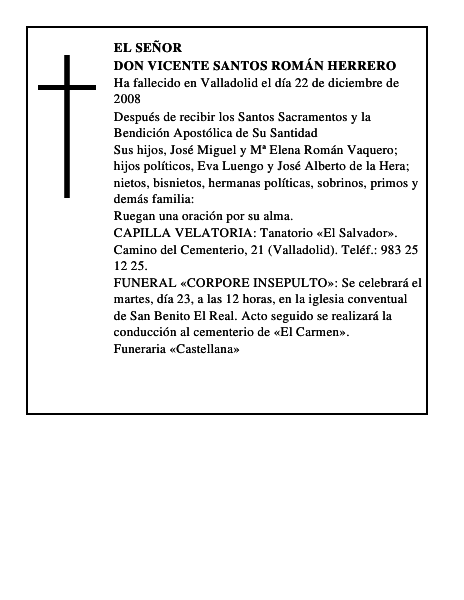 DON VICENTE SANTOS ROMÁN HERRERO
