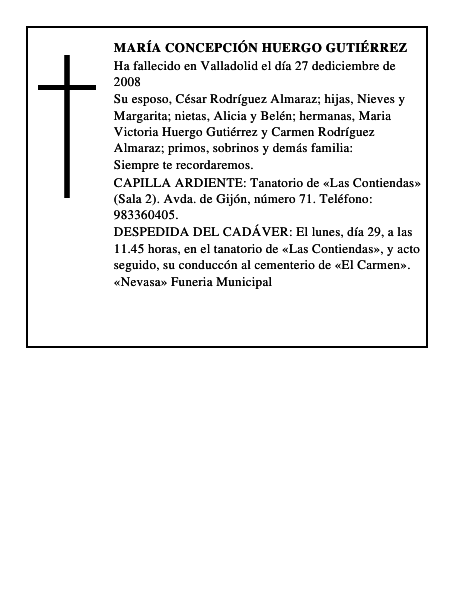 MARÍA CONCEPCIÓN HUERGO GUTIÉRREZ