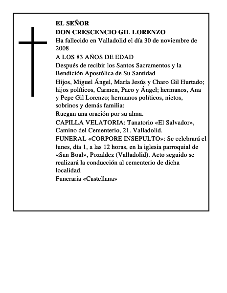 DON CRESCENCIO GIL LORENZO