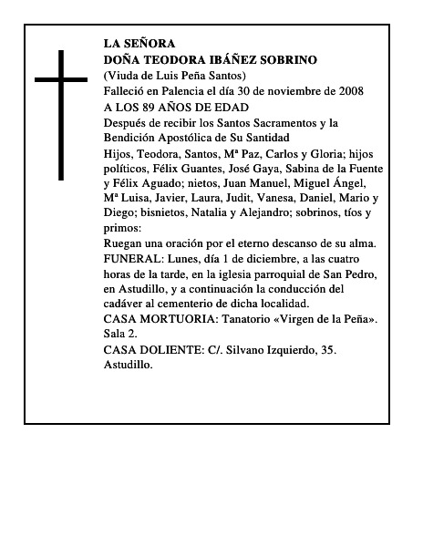 DOÑA TEODORA IBÁÑEZ SOBRINO