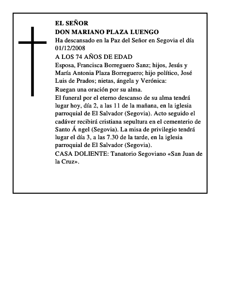 DON MARIANO PLAZA LUENGO