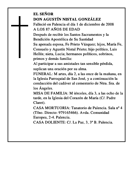 DON AGUSTÍN NISTAL GONZÁLEZ