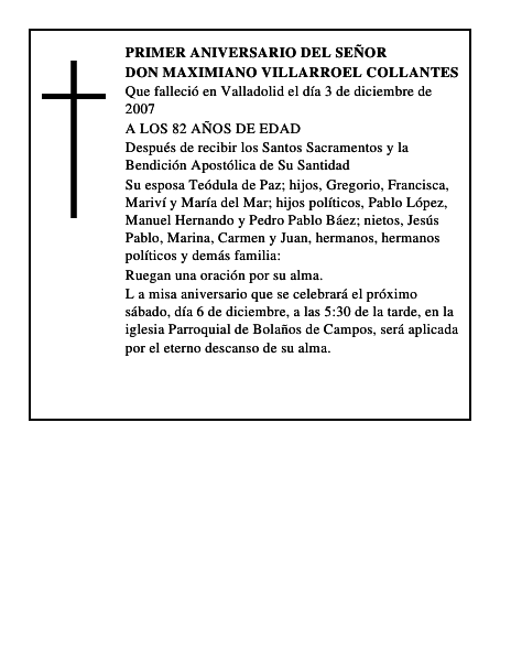 DON MAXIMIANO VILLARROEL COLLANTES