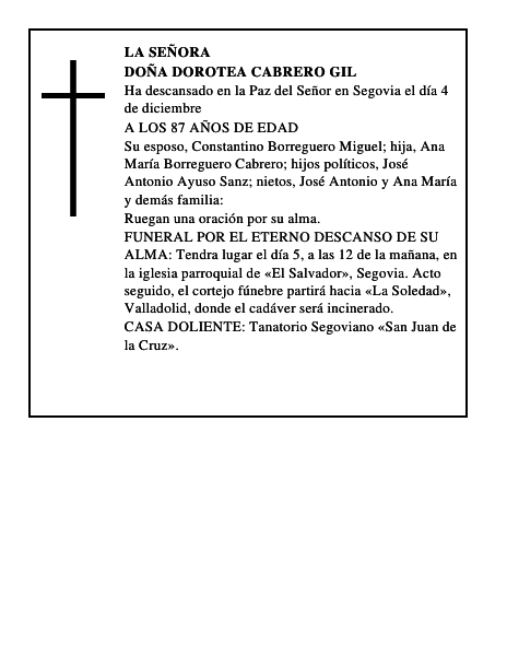 DOÑA DOROTEA CABRERO GIL
