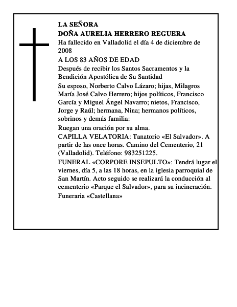 DOÑA AURELIA HERRERO REGUERA