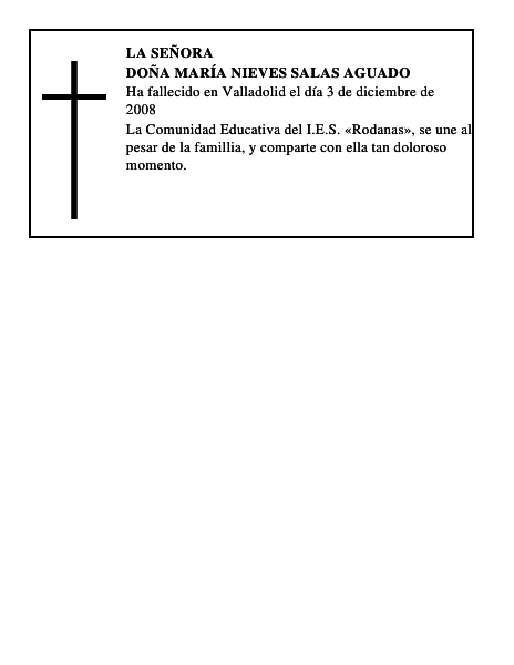 DOÑA MARÍA NIEVES SALAS AGUADO