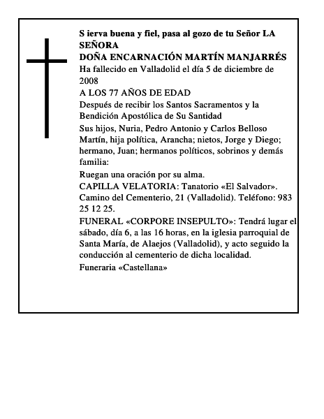 DOÑA ENCARNACIÓN MARTÍN MANJARRÉS